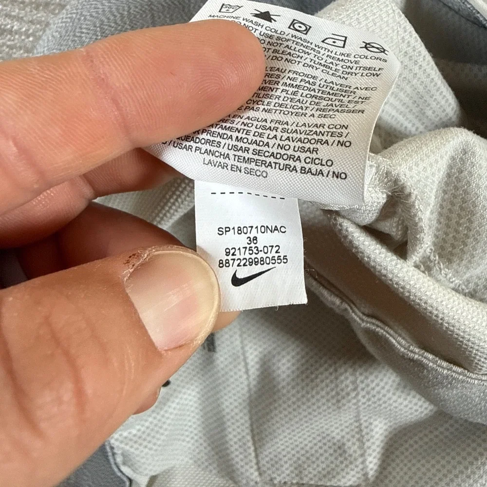 Nike Shorts Mens 36/10 Gray‎ Dri-FIT Golf Athletic Stretch 921753-072